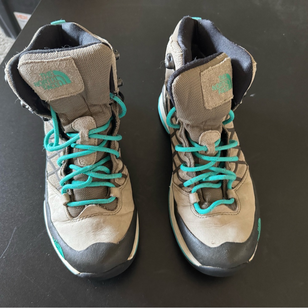 The North Face Gray andTeal Hiking Boots